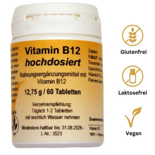 Vitamin B12 hochdosiert– Unterstützung für Energie & Nervensystem